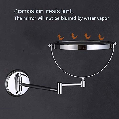 Pasqyrë muri FCS, 3X zmadhim, 8", dyanshe, Brushed nikel