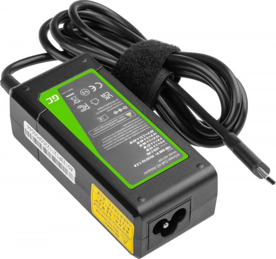 Karikues laptopi Green Cell Universal, USB C, 45W, i zi