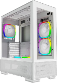 Kasë Montech SKY TWO ARGB, e bardhë, Midi Tower