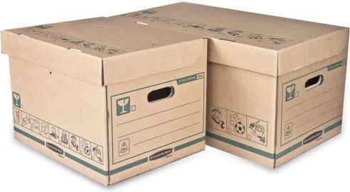 Кутија за складирање Fellowes Extra Strong Medium, капацитет 35kg, бел картон