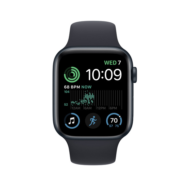 Apple Watch SE2 GPS 44mm, Midnight Aluminium Case me Midnight Sport Band, Regular