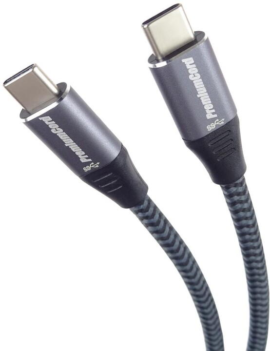 PremiumCord кабел USB-C, USB 3.2 gen. 1, 3A, 5Gbit/s, плетенка, 1м