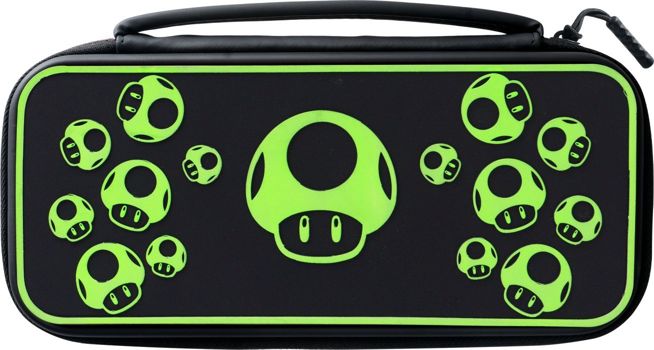 Kuti udhëtimi PDP Travel Plus 1-Up, për Nintendo, Glow in the Dark, e zezë