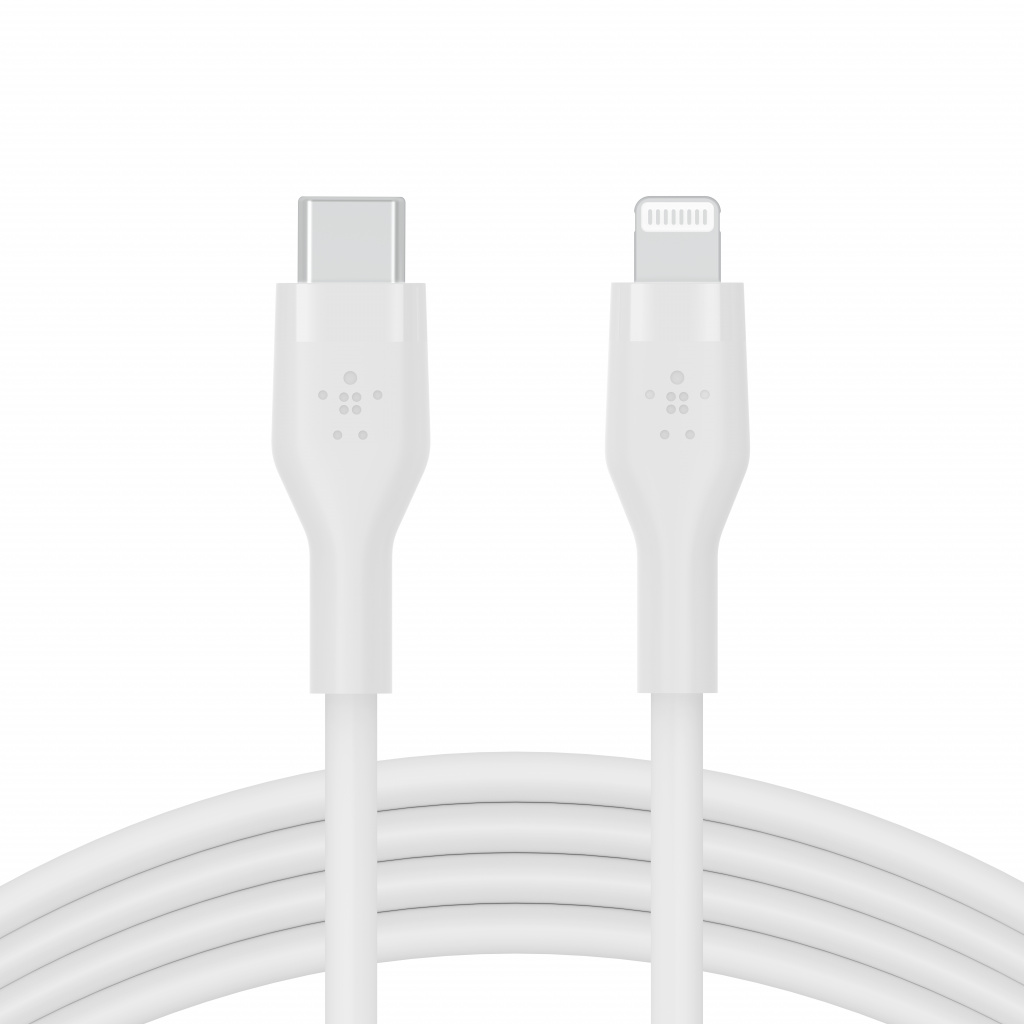 Kabllo silikoni Belkin Boost Charge USB-C - Lightning, 2m, e bardhë
