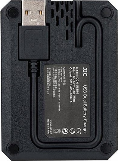 Karikues baterie JJC Dual-Channel, për Nikon EN-EL15 EN-EL15a EN-EL15b, me USB të dyfishtë, i zi