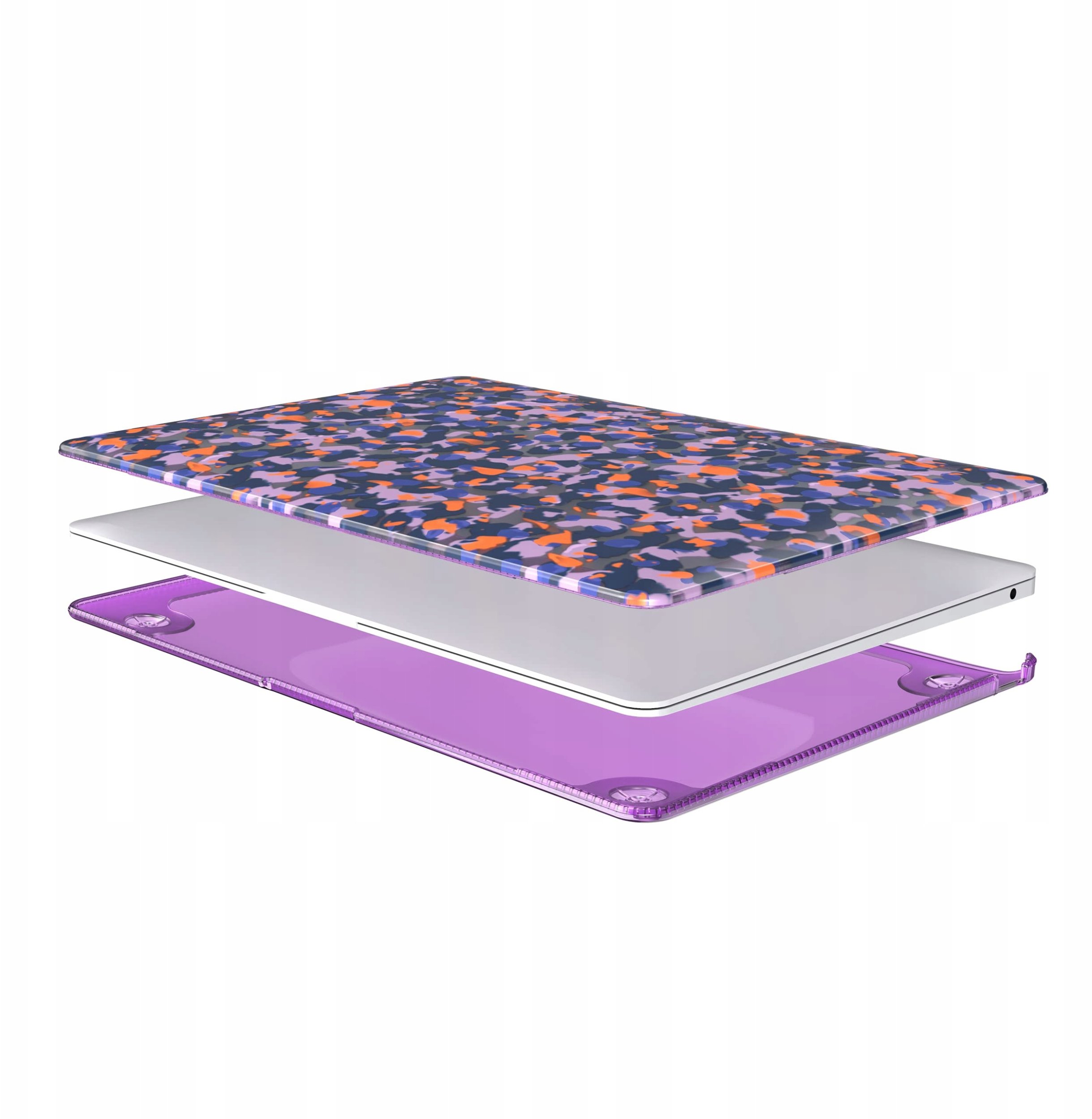 Заштитна маска за лаптоп Tech21 EvoArt Modern Camo, за MacBook Air 13" Retina 2020, виолетова