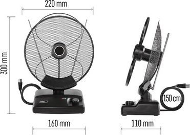 Antene e brendshme EMOS CITY ORBI C200, DVB T2, filtr LTE 4G 5G, e zezë