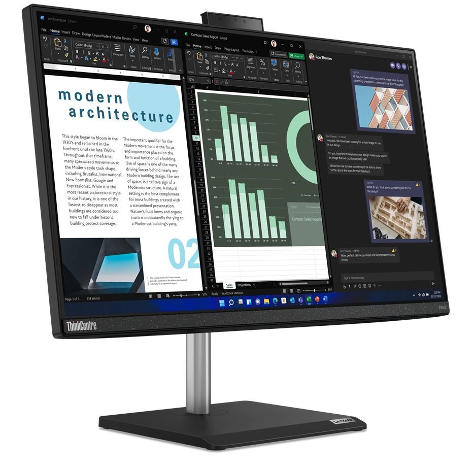 Kompjuter Lenovo ThinkCentre neo 30a, 23.8", Intel Core i5-12450H, 16GB RAM, 512GB SSD, i zi