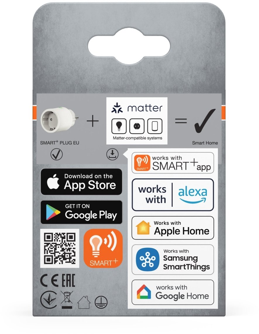 Prizë smart OSRAM Smart+ Radio Socket, WiFi Matter, matës energjie, e bardhë