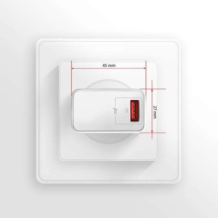 Karikues AXAGON ACU-QC19, QUICK, 1x port QC3.0/AFC/FCP/SMART, 19W, i bardhë