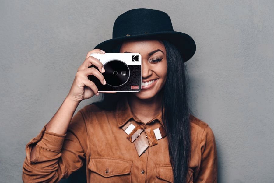 Инстант фотоапарат Kodak Mini Shot 3 Retro, 3x3\", печатач за фотографии, жолт