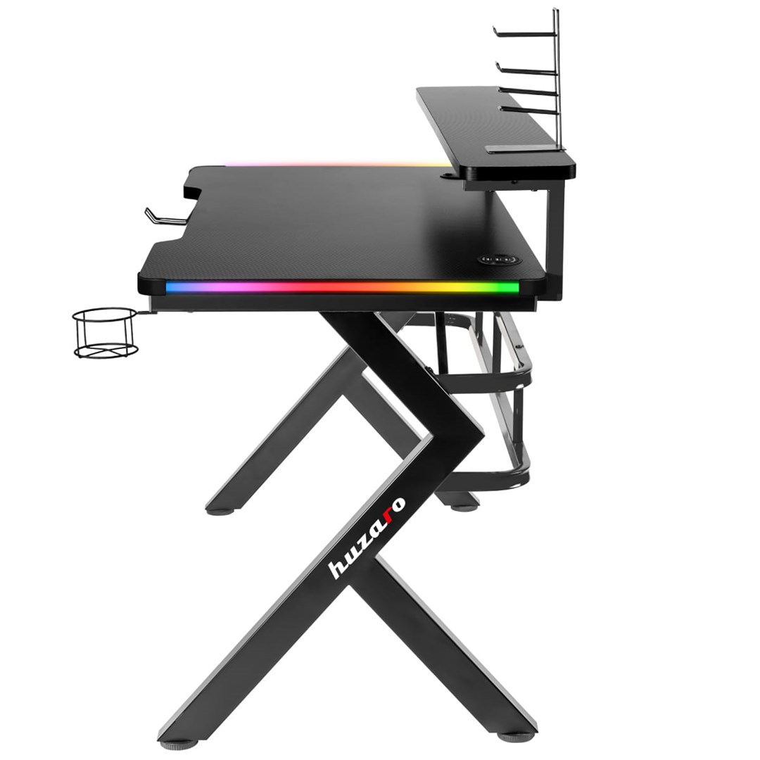 Tavolinë lojërash Huzaro Hero 5.0, 120x60 cm, 25 mm, RGB LED, e zezë