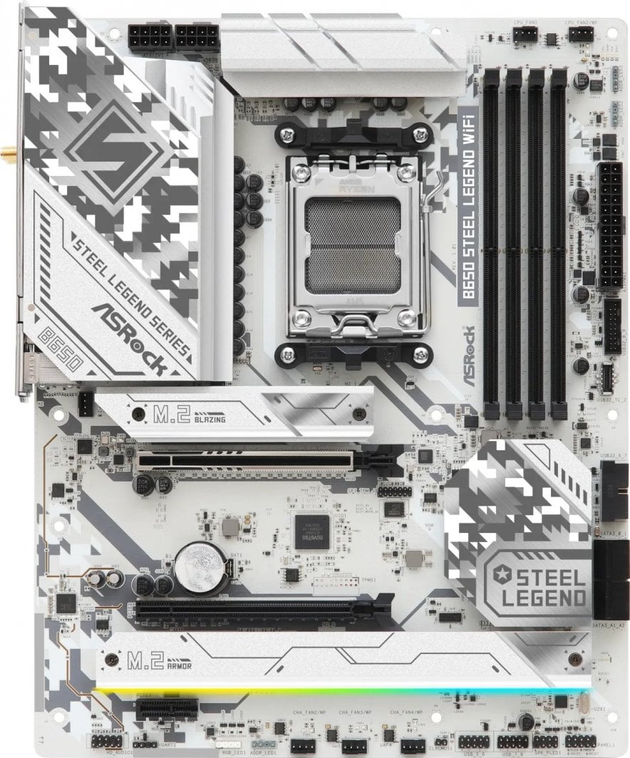 Матична плоча ASRock B650 STEEL LEGEND WIFI, PCIe 5.0, DDR5, бела