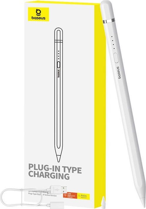 Stilolaps aktiv për tablet Baseus Smooth Writing Series, karikim Lightning, Palm Rejection, i bardhë