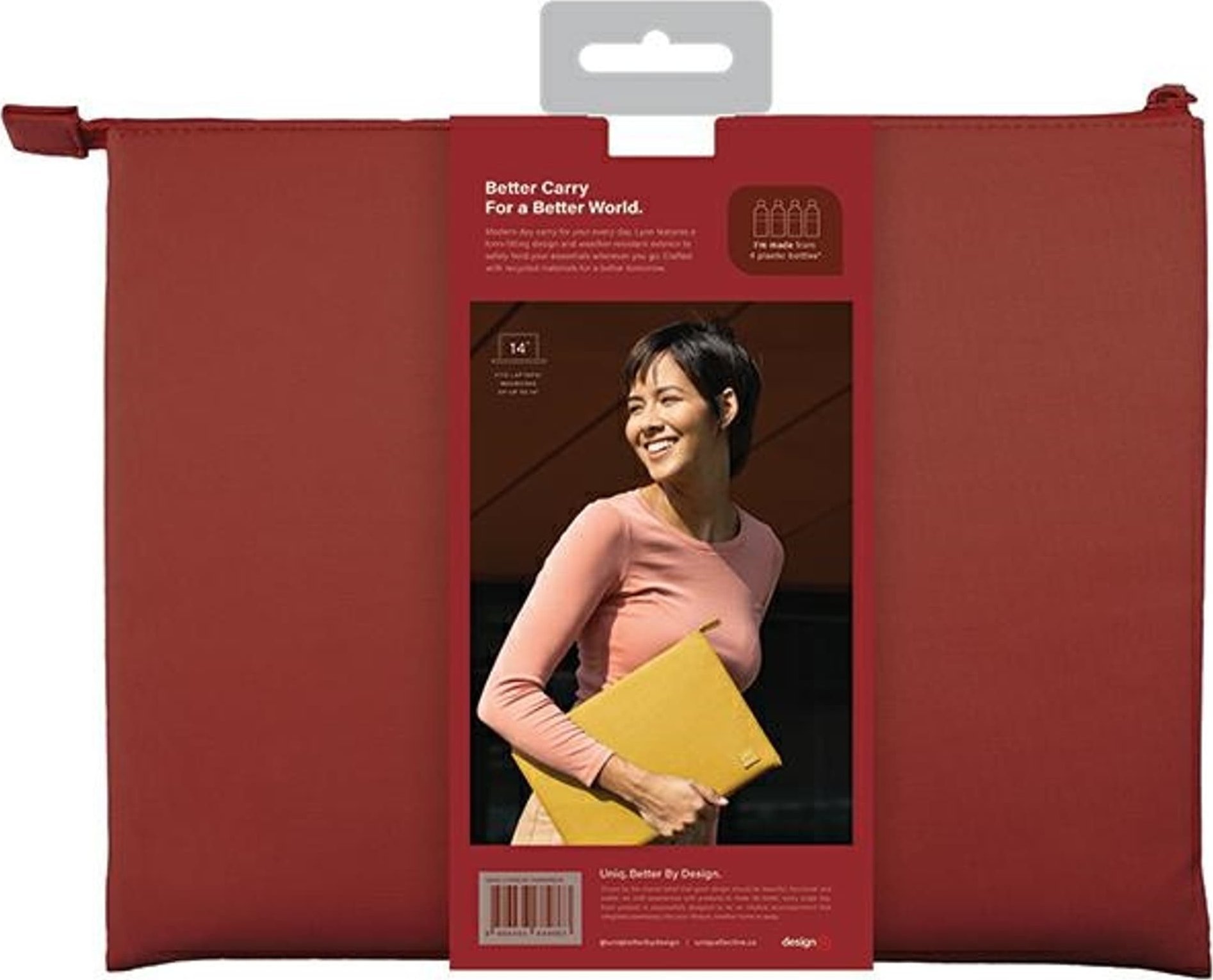 Çantë mbrojtëse laptopi Uniq Lyon, 14", rPET i papërshkueshëm nga uji, e kuqe