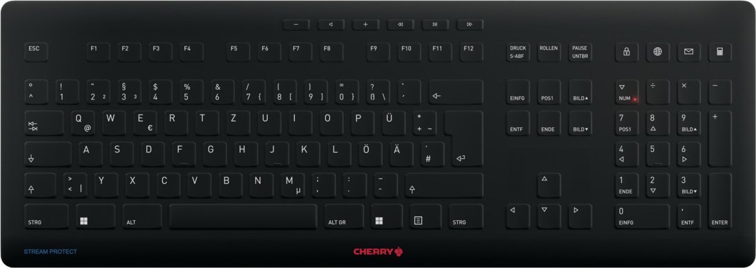 Tастатура Cherry Stream RF, безжична USB, QWERTZ германска, црна