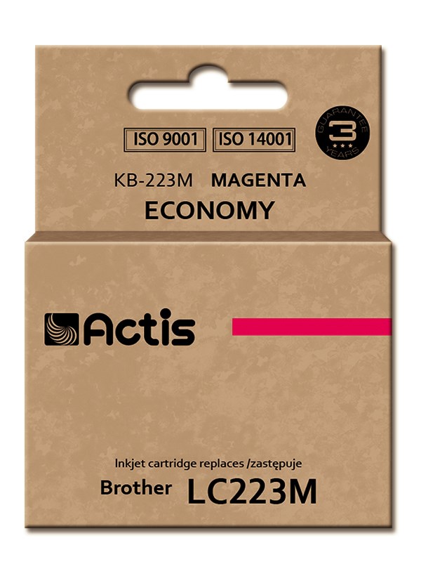 Ngjyrë për printer Actis KB-223M (zëvendësim për Brother LC223M), 10 ml, vjollcë