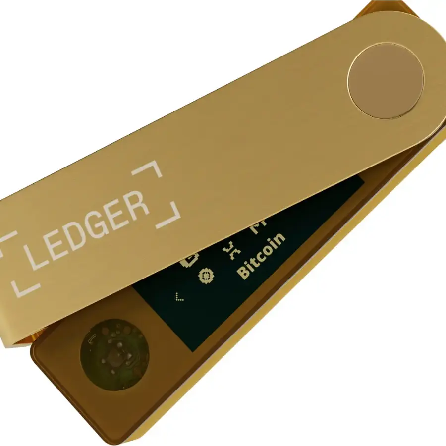 Pajisje për kriptovaluta Ledger Nano X, e artë