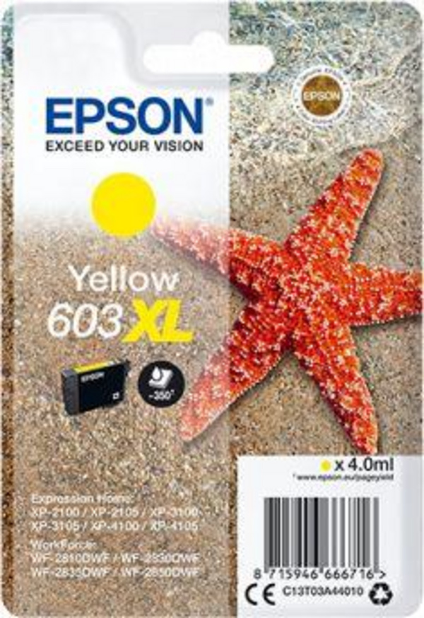 Боја за принтер Epson 603XL, 4 ml, жолта