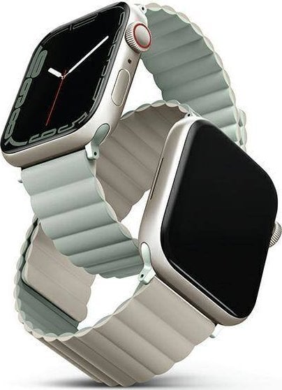 Rrip ore Uniq Revix Reversible për Apple Watch 38/40/41 mm, silikon, jeshile bezhë