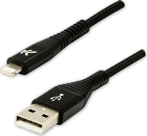 Kabllo USB Logo USB A në Lightning, 2 m, e zezë