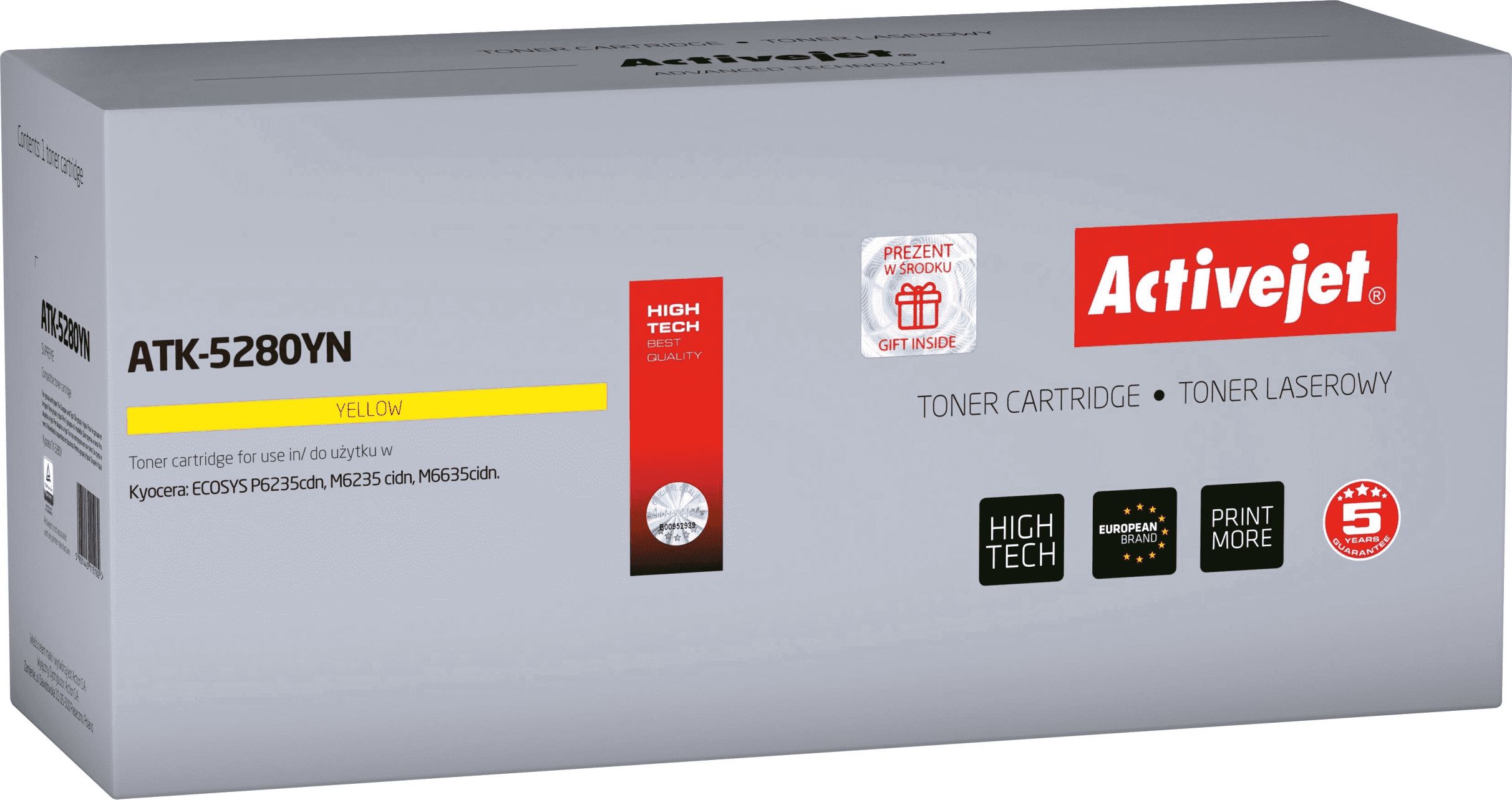 Toner zëvendësues Activejet ATK-5280YN, i verdhë