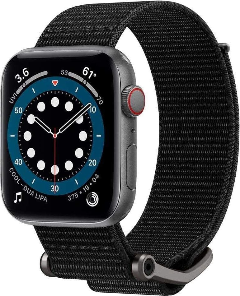 Rrip dore Spigen DuraPro Flex për Apple Watch 44/45mm, silikon, i zi
