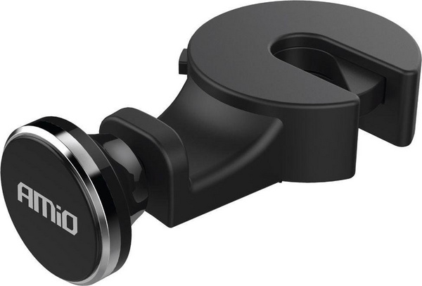 Mbajtëse magnetike telefoni AMiO 02362, për mbështetëse koke sediljeje, rregullim këndi, e zezë