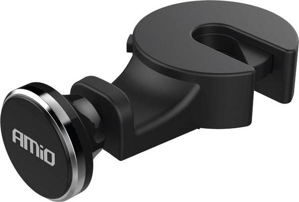 Mbajtëse magnetike telefoni AMiO 02362, për mbështetëse koke sediljeje, rregullim këndi, e zezë