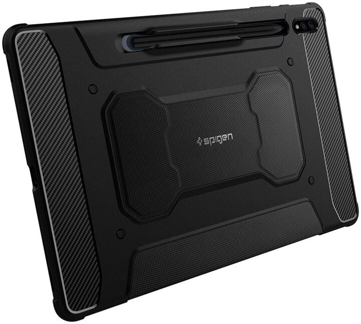 Spigen заштитна футрола Rugged Armor за Samsung Galaxy Tab S7+, црна