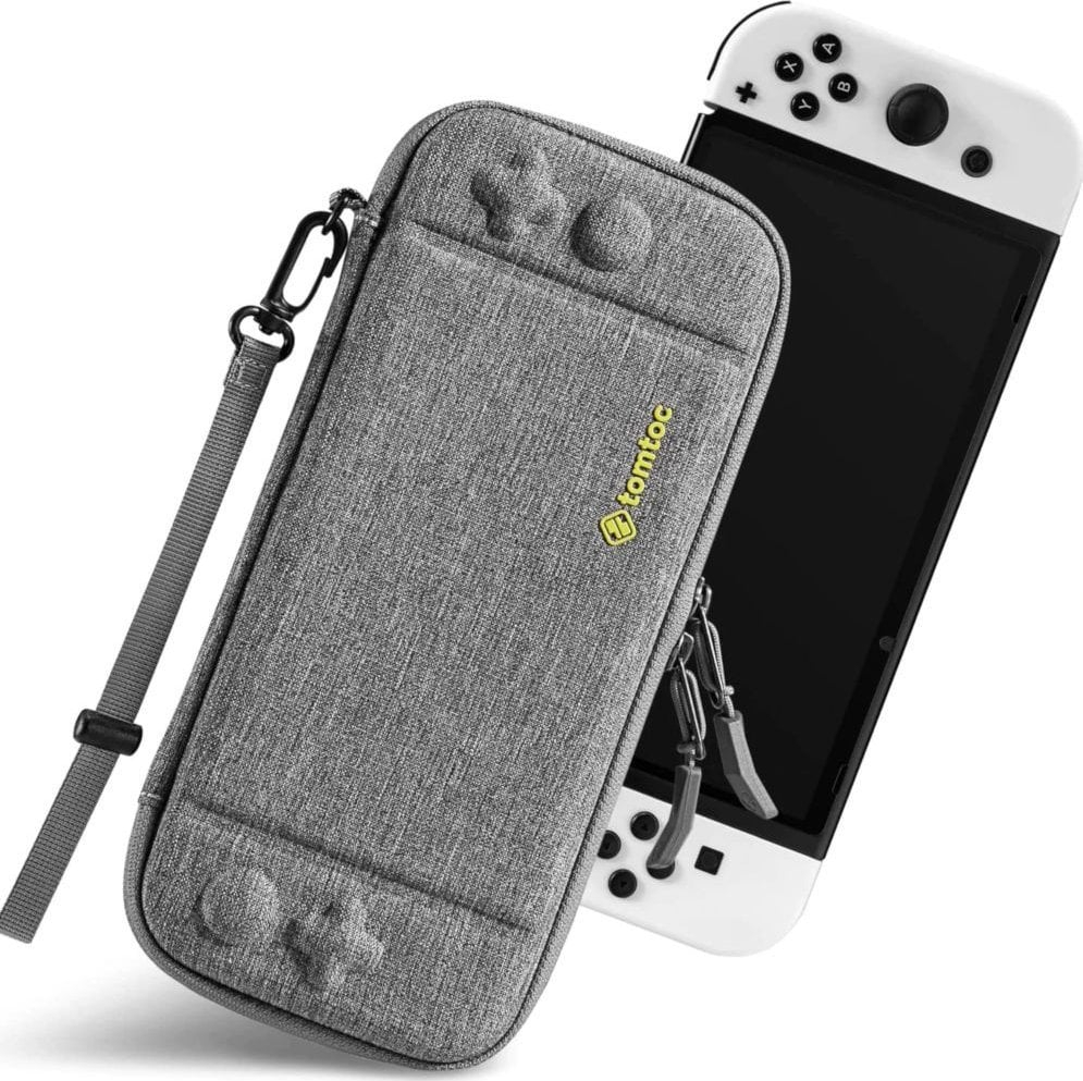 Kuti mbrojtëse Tomtoc për Nintendo Switch OLED, deri 10 lojëra, gri