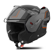 Helmetë modulare Airoh Mathisse II Genius, madhësia M, e zezë gri portokalli