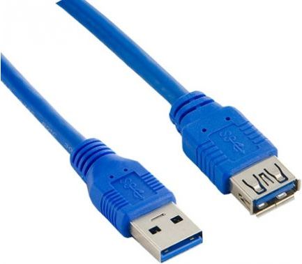 Kabllo USB Lanberg CA-US3E-10CC-0030-B, USB A në USB A, 3 m, blu