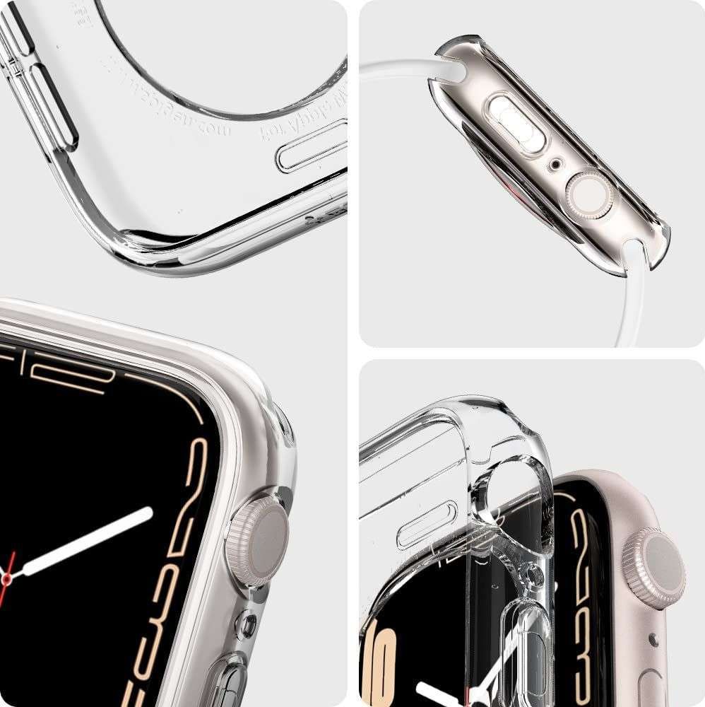Mbështjellës për orë inteligjente Spigen Rugged Armor, për Apple Watch 44 45mm, transparent