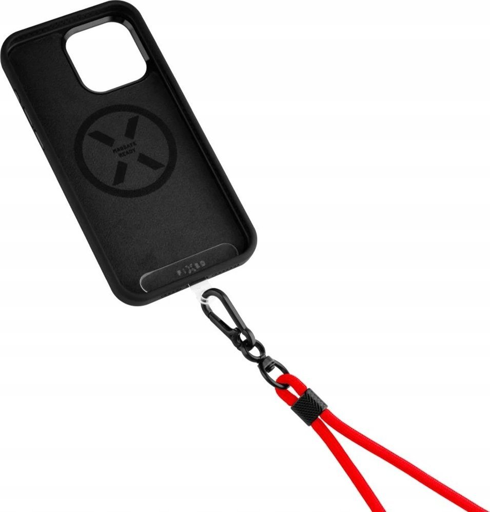 Ремче за врат за телефон FIXED NeckUni, 76 cm, памук, црвено