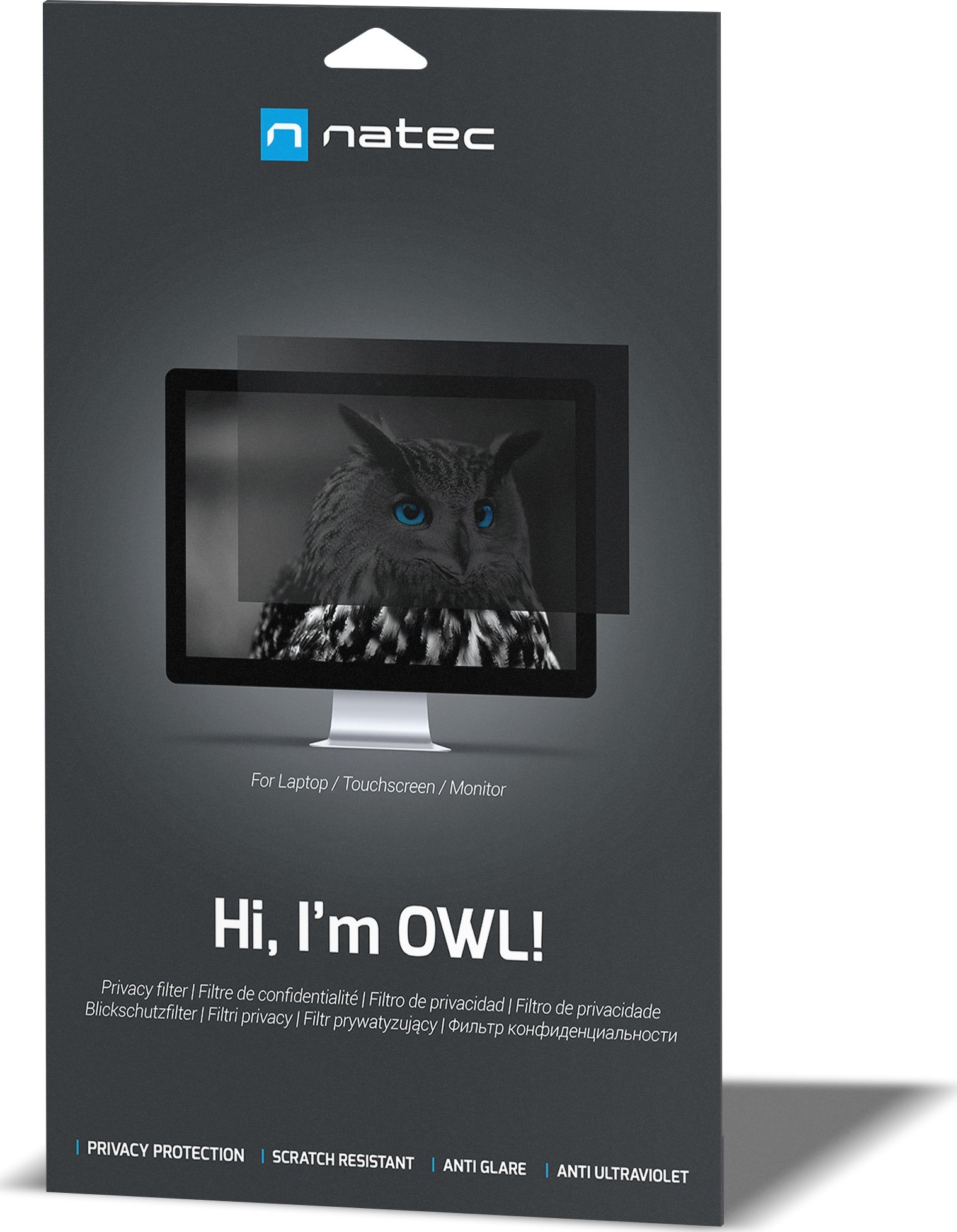 Filter privatësie Natec OWL NFP-2118, për monitor 27", i zi