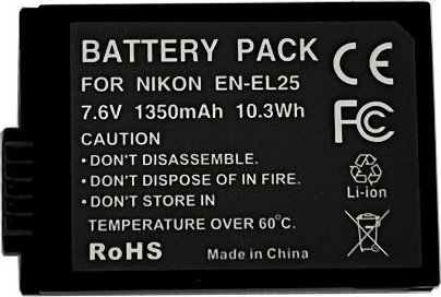 Bateri për kamera Nikon EN-EL25, 1350mAh, Li-ion