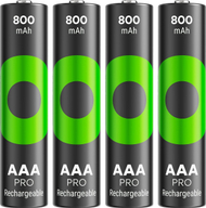 Baterii за полнење GP ReCyko Pro Professional AAA, 0.8Ah, 1.2V, сет 4 парчиња