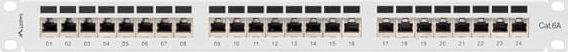 Панел пач Ланберг PPSA-1024-S, 24 порти RJ-45 Cat 6A, 1U 19\", сив