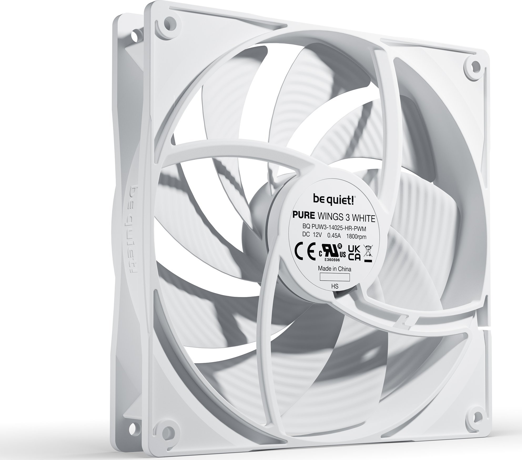 Вентилатор за компјутер be quiet! Pure Wings 3 140mm PWM, high speed, бел