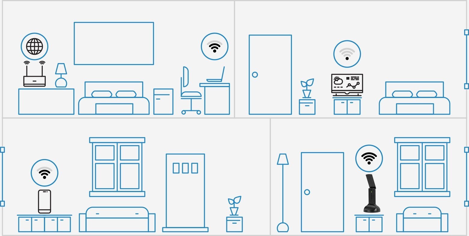 Адаптер WiFi Lanberg NC-3000-WI, USB 3.0, WiFi 6 три опсези, црн