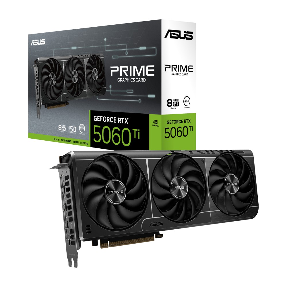 Kartë grafike ASUS Prime RTX 5060 Ti, 8GB GDDR7, PCIe 4.0, e zezë
