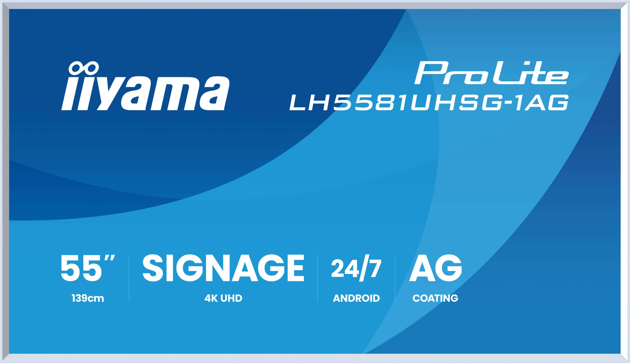 Monitor profesional Iiyama LH5581UHSG-1AG, 55", 4K UHD, i bardhë