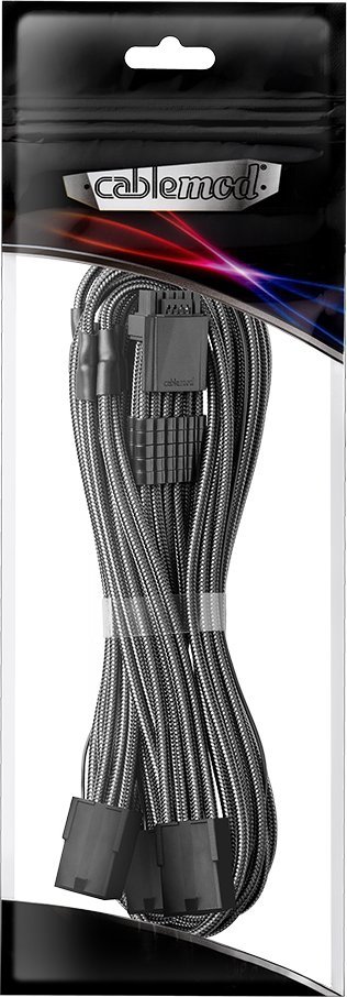 Kabllo zgjatuese CableMod Pro ModMesh 12VHPWR PCIe, 16 pin në 3x 8 pin, 45cm, karbon