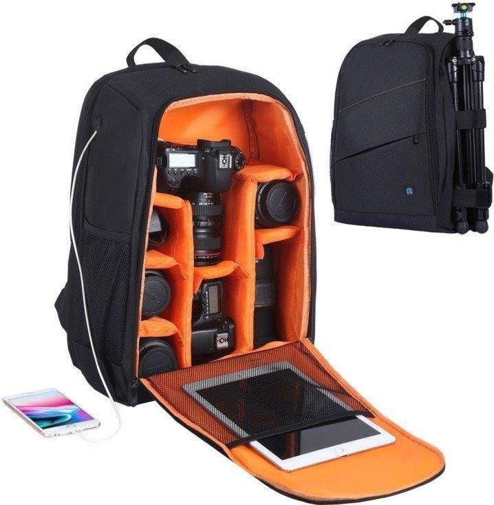 Çantë shpine fotografike Puluz PU, waterproof, për laptop 15.6", e zezë