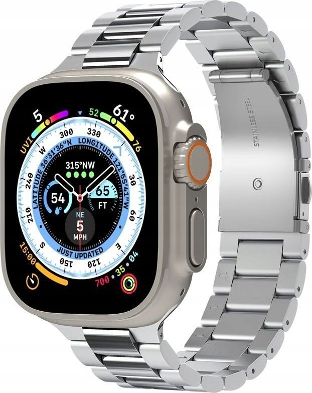 Rrip dore Spigen Modern Fit 316L, për Apple Watch 49mm 45mm 44mm 42mm, çelik inox, argjend