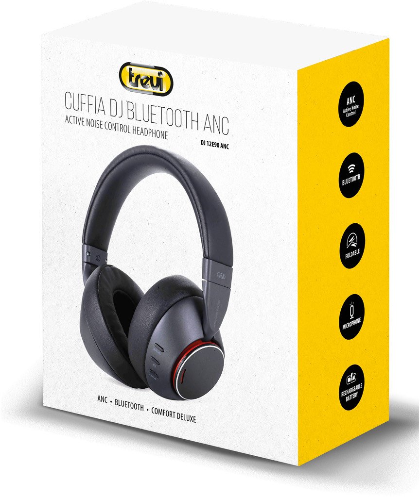 Kufje pa tel Trevi DJ 12E90 ANC, Bluetooth 5.3, 25 orë bateri, të zeza