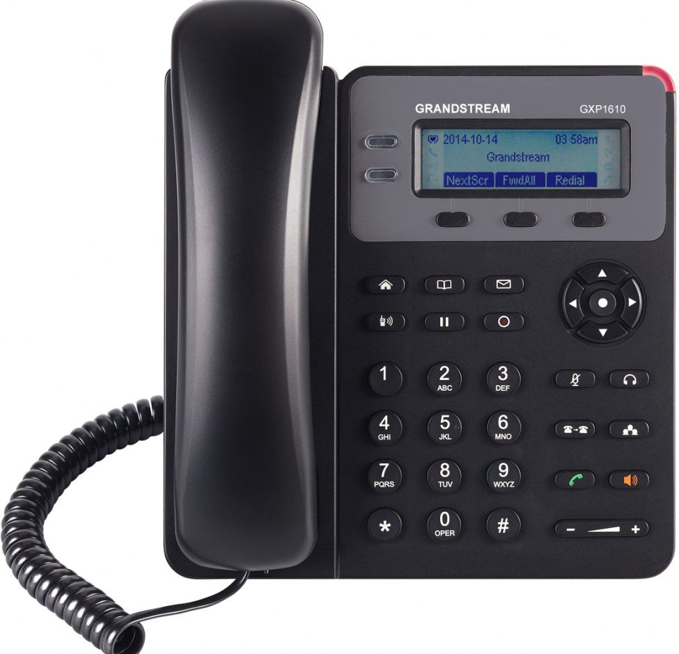 Telefon IP Grandstream GXP1610, 1 linjë, ekran LCD, i zi