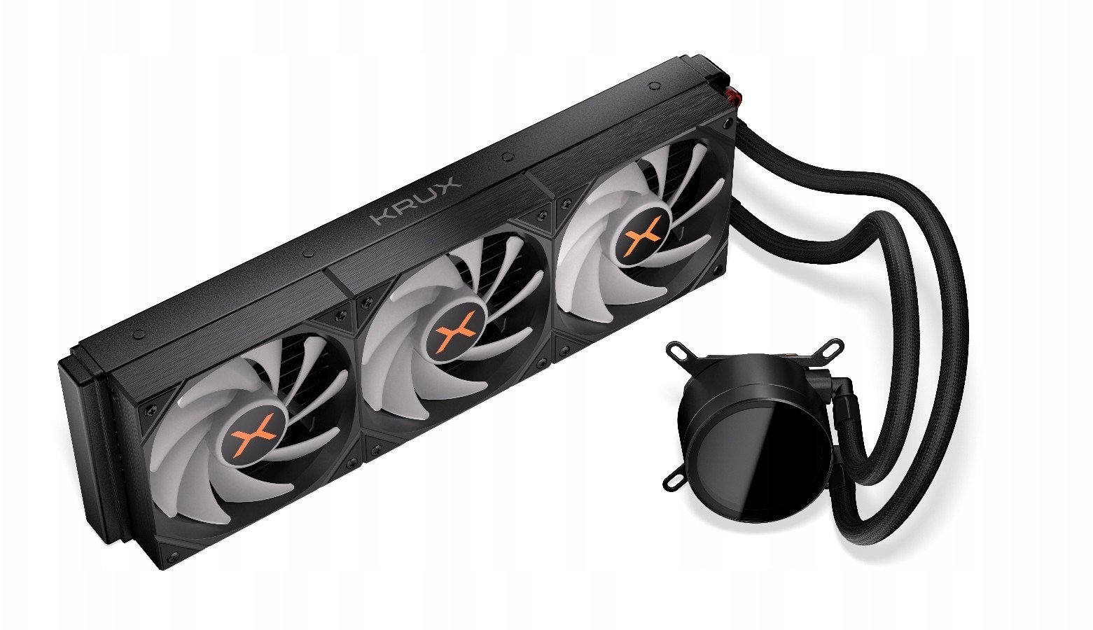 Sistem ftohës uji Krux HydroX 360 ARGB, radiator 360 mm, 3x 120mm PWM, i zi