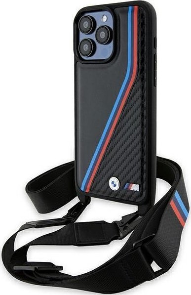 Mbulesë BMW M Edition CarbonLines me rrip për iPhone 15 Pro Max, hardcase, e zezë